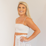 White Crop Tank Top - Pink Peach Boutique