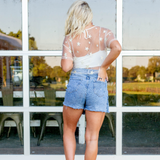 Distressed Denim Shorts - Pink Peach Boutique