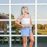 Distressed Denim Shorts - Pink Peach Boutique