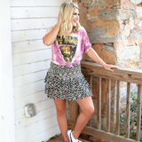 Cheetah Ruffled Mini Skirt - Pink Peach Boutique