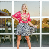 Leopard Mini Skirt - Pink Peach Boutique