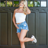 White Ribbed Crop Cami Top - Pink Peach Boutique