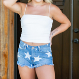 White Ribbed Crop Cami Top - Pink Peach Boutique