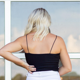 Black Ribbed Crop Cami - Pink Peach Boutique