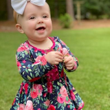Vintage Floral Dress - Navy - Pink Peach Boutique