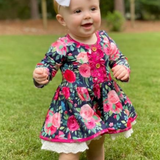 Vintage Floral Dress - Navy - Pink Peach Boutique