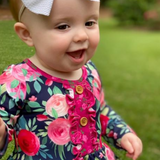 Vintage Floral Dress - Navy - Pink Peach Boutique