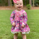 Floral Vintage Twirl Dress - Mauve - Pink Peach Boutique