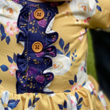 Vintage Floral Twirl Dress - Mustard - Pink Peach Boutique