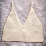 Cream Ribbed Seamless Brami Top - Pink Peach Boutique