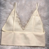 Cream Ribbed Seamless Brami Top - Pink Peach Boutique