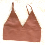 Ribbed Seamless Brami Top - Cocoa - Pink Peach Boutique