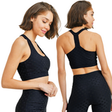 Textured Sports Bra - Black - Pink Peach Boutique