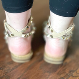 Forever Summer Studded Sandal - Taupe - Pink Peach Boutique