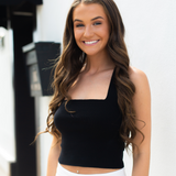 Ribbed Criss Cross Crop Top - Pink Peach Boutique