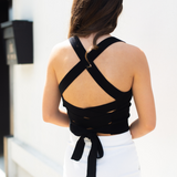 Ribbed Criss Cross Crop Top - Pink Peach Boutique