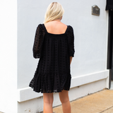 Game Changer Swiss Dot Mini Dress - Black - Pink Peach Boutique