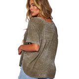 Olive Ribbed Knit Top - Pink Peach Boutique