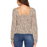 Cheetah Love Puff Sleeve Top - Pink Peach Boutique
