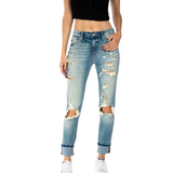 KanCan High Rise Boyfriend Jean - Pink Peach Boutique