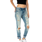 KanCan High Rise Boyfriend Jean - Pink Peach Boutique