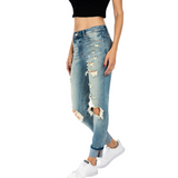 KanCan High Rise Boyfriend Jean - Pink Peach Boutique