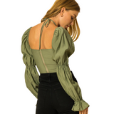 Forget Me Not Crop Top - Olive - Pink Peach Boutique