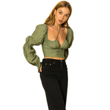 Forget Me Not Crop Top - Olive - Pink Peach Boutique