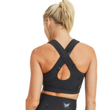 Black Star Foil Sports Bra - Pink Peach Boutique