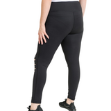 Laser Knee Cut Out Leggings - Black - Pink Peach Boutique