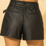 Vegan Leather Shorts - Pink Peach Boutique