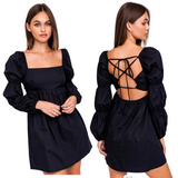 Hello Beautiful Black Babydoll Dress - Pink Peach Boutique