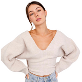 September Morning Ribbed Sweater - Oatmeal - Pink Peach Boutique