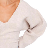 September Morning Ribbed Sweater - Oatmeal - Pink Peach Boutique