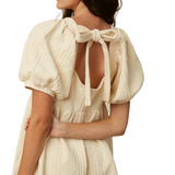 Cable Knit Puff Sleeve Dress - Pink Peach Boutique