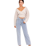 September Morning Ribbed Sweater - Oatmeal - Pink Peach Boutique