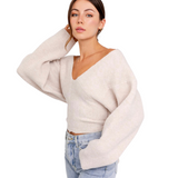 September Morning Ribbed Sweater - Oatmeal - Pink Peach Boutique