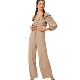 Ribbed Lounge Set - Taupe - Pink Peach Boutique