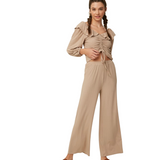 Ribbed Lounge Set - Taupe - Pink Peach Boutique