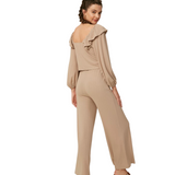 Ribbed Lounge Set - Taupe - Pink Peach Boutique