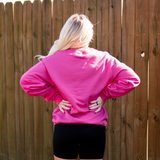 Georgia Smiley Face Sweatshirt - Pink - Pink Peach Boutique