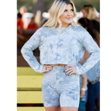 No Complaints Tie Dye Bike Short Set - Grey - Pink Peach Boutique