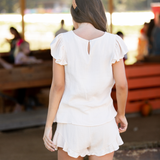 Southern Comfort Textured Short Set - Cream - Pink Peach Boutique