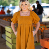 Cable Knit Puff Sleeve Dress - Pink Peach Boutique