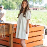 Cable Knit Puff Sleeve Dress - Pink Peach Boutique