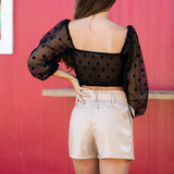 tan faux leather shorts - Pink Peach Boutique