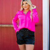black faux leather shorts - amour boutique