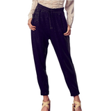 Sequin Jogger Pants - Black - Pink Peach Boutique