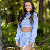 Twice As Good Layered Hoodie Top 3 pc. Set - Grey - Pink Peach Boutique