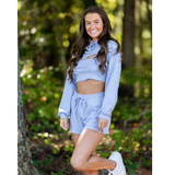 Twice As Good Layered Hoodie Top 3 pc. Set - Grey - Pink Peach Boutique